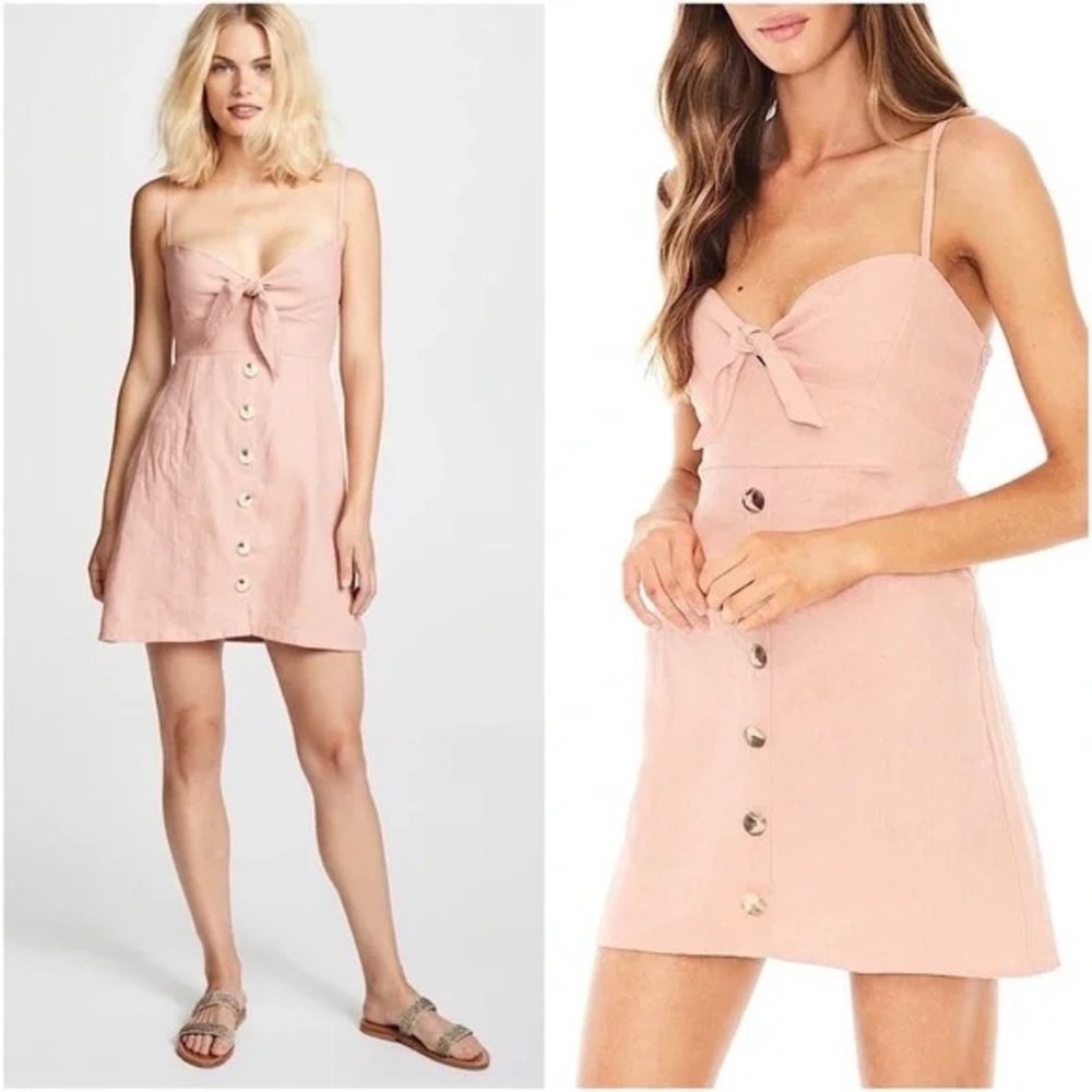 Faithful the brand Rodeo dress in vintage pink linen